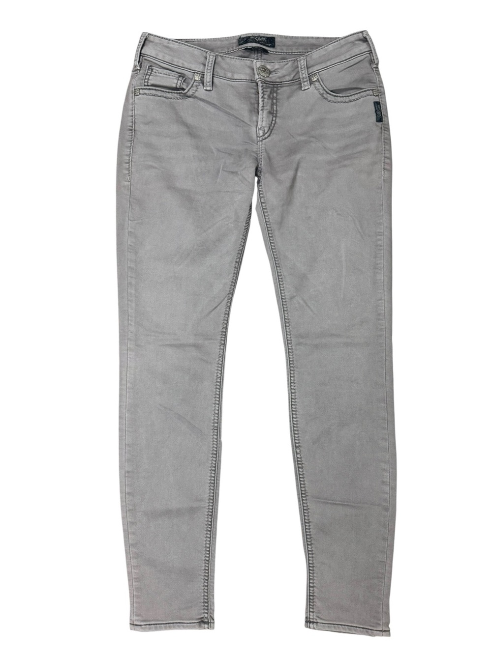 Silver Jeans Co Aiko Mid Super Skinny Stone Gray Jeans W31 L31 Stretch